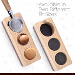 Wooden Espresso Tamping Station & Portafilter Holder – 62mm/72mm Coffee Tamper Stand with Tool Organizer – Acacia & Mango Wood Espresso Station
