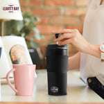 Portable French Press Travel Mug (15oz) - Stainless Steel & Double Wall Vacuum Coffee Maker | Black