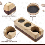 Wooden Espresso Tamping Station & Portafilter Holder – 62mm/72mm Coffee Tamper Stand with Tool Organizer – Acacia & Mango Wood Espresso Station