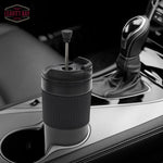 Portable French Press Travel Mug (15oz) - Stainless Steel & Double Wall Vacuum Coffee Maker | Black