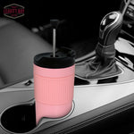 Portable French Press Travel Mug (15oz) - Stainless Steel & Double Wall Vacuum Coffee Maker | Pink