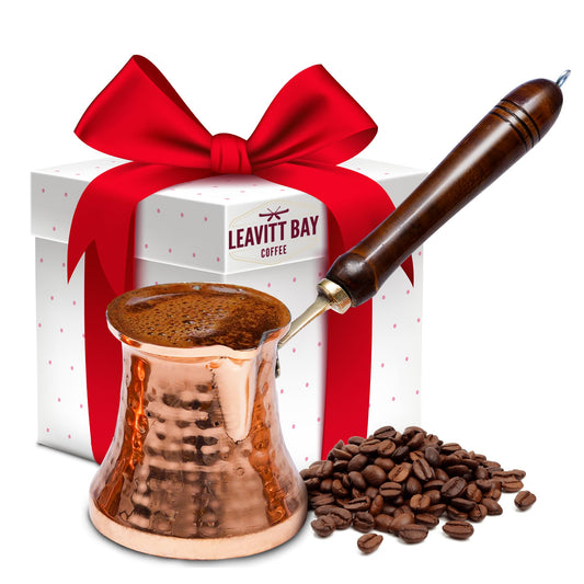 Copper Cezve Turkish Coffee Pot – 12oz Ibrik with Mango Wood Handle | Greek & Arabic Coffee Maker
