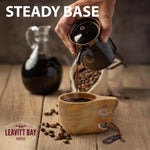 Handcrafted Light Brown Kuksa Wooden Cup - Sturdy Nordic Mug w/Leather Lanyard, Carabiner for Easy Carry - Light-Weight & Easy Grip Kuksa Wooden Cups for Drinking Coffee, Tea - Unique Coffee Gifts